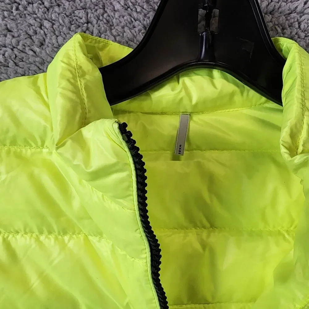 Moncler Photine Down Puffer Jacket Girls 10A Lime Stand Collar Full Zip L/S~ - Picture 4 of 15